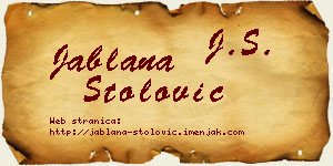 Jablana Stolović vizit kartica